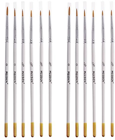 MEEDEN Detail Paint Brush Set - 12 Miniature Art Brushes for Acrylic, Watercolor, Oil, Models Painting- 2 Pack