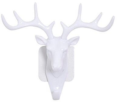 OUNONA Wandhaken Vintage Hirschkopf Geweih Aufhnger f¨¹r hngende Kleidung Hut Schal Schl¨¹ssel Hirsch Hrner Kleiderb¨¹gel Rack Wand Dekoration (wei)