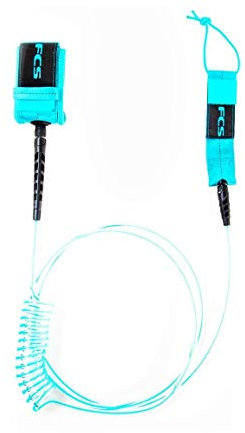 FCS 10' Coiled Regular SUP Leash-Blue