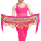 Wuchieal Damen Profi Zumba Rock Bauchtanz Hüfttuch mit Münzen Gürtel Röcke (Dunkelpink, OneSize)