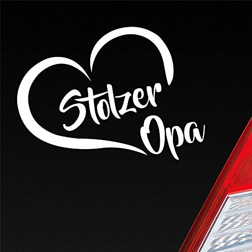 Hellweg Druckerei Stolzer Opa Liebe Herz Großvater Enkel Auto Aufkleber Sticker Heckscheibenaufkleber