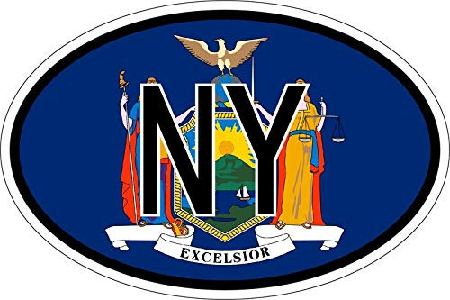 Akachafactory Sticker Aufkleber Nationalitätenkennzeichen Flagge Fahne New York NY