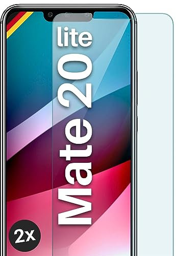 MoEx Cristal templado transparente compatible con Huawei Mate 20 Lite, película protectora de pantalla inastillable, blindada, 2 piezas
