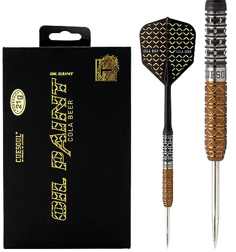 CUESOUL COLA Beer 21g Steel Tip 90% Tungsten Dart Set mit Ölfarbe Finished und vereinheitlichenden ROST Flights