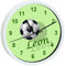 CreaDesign, Wanduhr Kinder personalisiert mit Name, Motiv Fußball 2, Rahmen Wanduhr weiß, Ø 19,5 cm