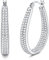 KRFY Creolen 925 Sterling Silber Post für Damen Mädchen Klar Schwarz Zirkonia 14 Karat Vergoldet Oval Grob Silber Creolen Schwarz