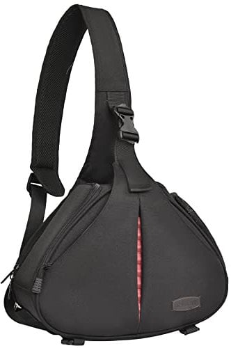 CADeN SLR-Kameratasche Große Sling-Umhängetasche Kameratasche Wasserdicht mit Regenschutz-Stativhalterung, kompatibel für Canon Nikon Sony Pentax DSLR/SLR-Kameras und Zubehör