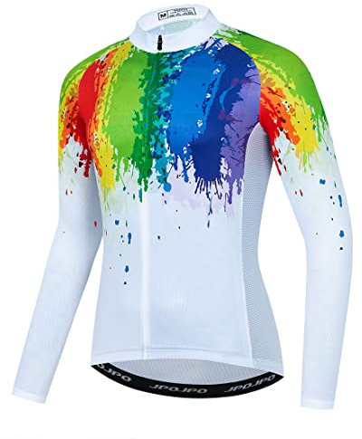YOUALSO Langarm-Radtrikot für Herren, reflektierend, für BMX, MTB, atmungsaktiv und bequem, S-3XL, 1ht05, XL