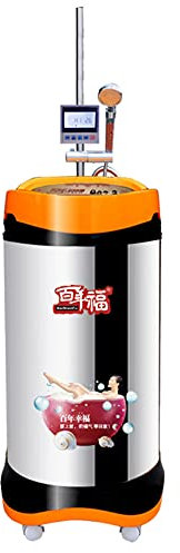 YYUINU Automatic Storage Water Heater With A Shower Head, Faucet,2000W Portable Mobile Water Heater,Built-in Lithium Battery, 304 Stainless Steel Suit, Household Water Heater In Rental Room,80L