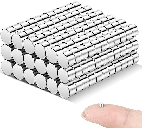 Wukong 200 Stück 3x2mm Kleine Magnete Neodym Magnete Stark Mini Fridge Magnete für Basteln, Kühlschrank, Magnettafel, Whiteboard und DIY