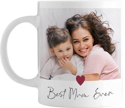 BGExpress Mother's Day Gift Personalised Mug - with Your Photo and Text or Logo Custom Gift for Birthdays, Retirement, Mothers Fathers Day Coffee Cup Kitchenware