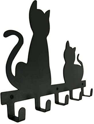 DOITOOL 1 PC Crochet De Serviette De Chat Porte-Monnaie Noir Crochets De Serviette Cintre De Plante Porte-Manteau Étagère Murale Avec Crochets Porte-Manteau Mural Avec Étagère
