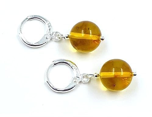 Bernstein Ohrringe Silber 925 | Bernsteinschmuck | Natürlich Bernstein Ohrringe Tropfen