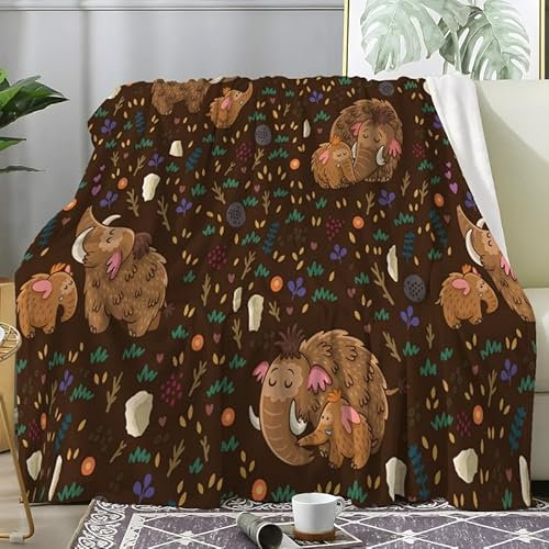 Kuscheldecke Mammut braun Flauschig Weich und Warme Flanell Decke TV-Decken Sofadecke Wohndecke Picknickdecke, Erwachsener Decke (130X150 cm)
