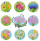 Beadthoven Lot de 8 dessous-de-verre en forme de fleur avec strass 5D et outils pour décoration de bureau
