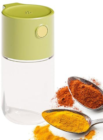 Salt Control Bottle | Measuring Salt and Pepper with Lid | Precise Quantitative Type Dispenser, Transparent Bottle, Measuring Seasoning Dispenser with Lid, for Cooking, Camp, Coobaa