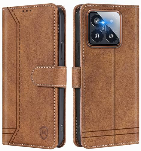 GoodcAcy Coque pour Xiaomi Redmi 13C/Poco C65 Coque, Etui Protection Housse Premium en Cuir PU,Pochette Fermeture Magnétique,Flip Case Compatible avec Xiaomi Redmi 13C/Poco C65 (Brun)