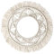 ABOOFAN Makramee Vorhang Makramee 50cm Tische Makramee Fensterdeko Spiegel Makramee Wandbehang Boho Makramee Tischdecke Gewebte Wandbehang Boho Deko Rund Weiß Streifen Antiquität