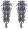 MytaYt 2 Pcs Künstliche Pflanzen Hängend Kunstblumen Deko Fake Efeu Künstlich Plastikblumen Hängepflanzen Künstliche Blumen Wie Echt Vines für Hausgarten Balkon Decor, Blau Lila, 70cm