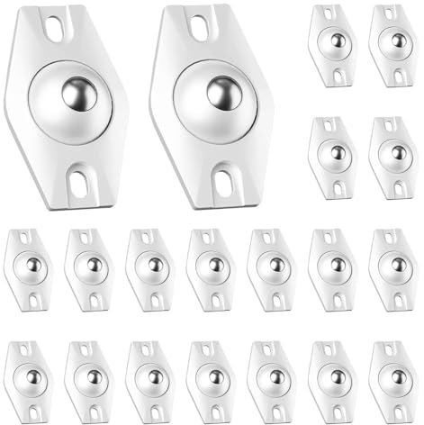 20 Stück Kugelrollen, Mini Rollen Kugelrollen Selbstklebend 360° Möbelrollen klein, Kugelrollen für möbel, Mini-Universalrollen für Abfalleimer, Mülltonnen, Küchenutensilien, Kleinmöbelrollen