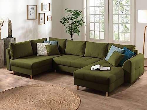 Lisa Design Rune – Wohnlandschaft – 7-Sitzer – skandinavischer Stil – Links Olivgrün