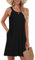 AUSELILY Damen Sommer Tank Kleid Casual Urlaub Kurze Halter Kleider Schwarz M
