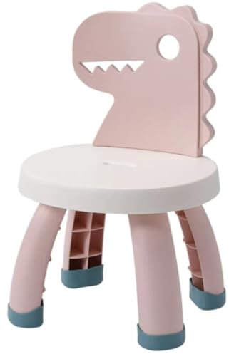 NICITA Dino Kinderstuhl Plastik für drinnen und draußen - Stuhl für Kinder im Outdoor/Garten oder Kinderzimmer nutzbar (rosa)