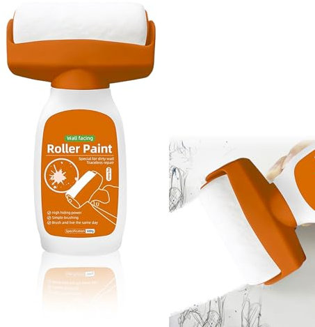 Wandfarbe Weiß Roller,Molto Wandfarbe Roller,Wandreparatur-RollbüRste mit Wandreparaturpaste,WandreperaturrollbüRste Weiß,Entfernt Werbung, Schmutzige SchuhabdrüCke, Graffiti, Wandkratzer und Mehr