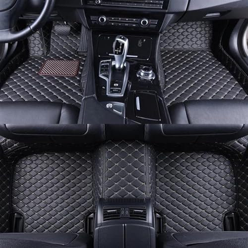 WIRMEC Fußpolster Für Hyundai H-1 H1 2011 2012 2013 2014 2015 2016 (7 Sitze) LHD Auto Fußmatten Teppiche Innenräume Wasserdichter Fußteppich Auto Fußmatten (Color : LHD-Black beige)