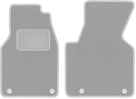 Velours-Fußmatten passend für Volkswagen Transporter T4 1993-2001, Grau | passend für Kastenwagen; Velours-Teppich (Polypropylen), ca. 6,5 mm; rutschfest, runde Befestigungen (Typ AV)