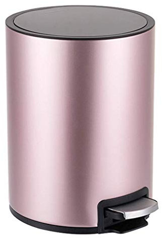 QTANZIQI Poubelle de marche en acier inoxydable rose 12L : ouverture et fermeture modernes et silencieuses, parfaites pour la salle de bain et la cuisine