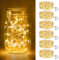 btfarm 6 Stück/3 Modi LED Lichterkette Batterie Klein, 2M 20LED Lichterkette mit Batterie, Mini Lichterketten Batteriebetrieben für Party, Weihnachten, DIY, Hochzeit, Innen Deko (Warm Weiß)