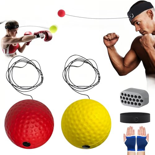 HORREX 5 Stück Reflexball Boxen,Reaktionsball,Boxen Sport,Head TennisbäLle,Weicher Als Tennisball,Perfekt füR Reaktion,AgilitäT,Schlaggeschwindigkeit und Hand Augen Koordinationstraining