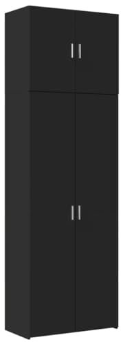 Willood Highboard Schwarz 80x42,5x249 cm Holzwerkstoff Geeignet für Küche, Wohnzimmer, Schränke 80cm breit - sechs Fächer(249cm)