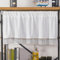 Lirzxin Bistrogardine, Scheibengardinen Halbtransparente Kurzstores Gardinen Stangendurchzug Gewelltem Rand Baumwolle Kurzer Gardine für Wohnzimmer Bad, 130x60CM, Beige Weiß, 1 Stück