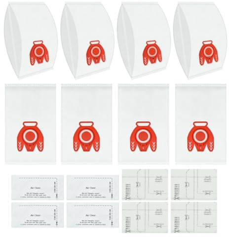 DLAIMI Staubsaugerbeutel kompatibel mit Miele FJM, 3D Efficiency FJM Compact C1/C2, S241, S290, S300i, S500, S700, S4, S6 Serie, Staubsaugerbeutel mit Motorschutzfiltern und AirClean-Filter, 8 Stück