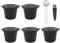 5 Stück Kaffeekapseln Mit 1 Stück Kaffeepulverschaufel, 1 Stück Reinigungsbürste, Wiederverwendbaren Kaffeekapseln, Kaffeemaschinenadapter, Tragbarem Kaffeefilter