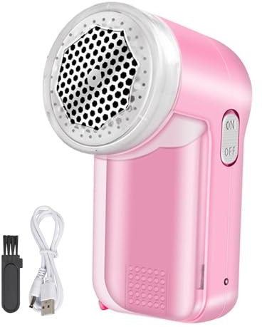Electric Lint Remover, Rechargeable Fabric Shaver for Clothes, Portable Bobble Fuzz Remover with 3-Leaf Blades, Dual Powerful High-Capacity Batteries Debobbler Machine with Large-Capacity Visual Box