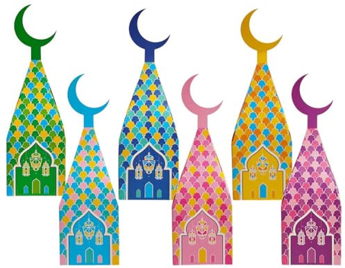 Lapyyne 60 StüCk Ramadan Eid-Geschenkboxen, Mond-Leckerei-Box für Festivals, Feiertage, Dekorationen für SüßIgkeitentüTen