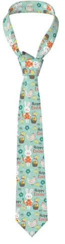 HCEAATB Herren-Krawatte mit Hasen-Huhn-Oster-Fliege, Unisex, Satin, bedruckt, dünne Krawatten für Business, Hochzeiten, Abschlussbälle, Partys, Abschlussfeiern, Schwarz , Einheitsgröße