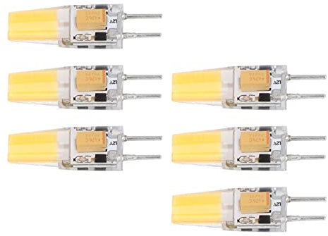 KIMISS Gy6.35 Halogen Bulb, 6Pcs 5W AC DC12V COB Light Energy 6Pcs 360 Degree Beam Gy6.35 Lampadina Led 6y 6.35 Light Bulb Lamp G6.35 7w Gy6 35 Saving Silicone Ceiling Lamp for Living