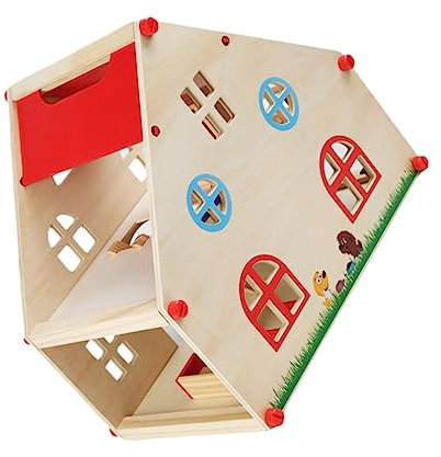 TOYANDONA 1ensemble Maison De Poupées Bois pour Garçon Fille Jeu Éducatif Interactif Modèle De Petite Cabane pour Activités Créatives Famille