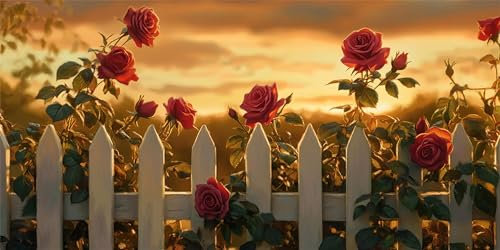 Malen Nach Zahlen Erwachsene Rose, Malen Nach Zahlen Hecke xxl Vorgedruckt High Definition Leinwand, Paint by Numbers Bastelset Erwachsene Mit 3 Pinseln Acrylfarbe, Home Deko Geschenk 30x60 cm Z-1086
