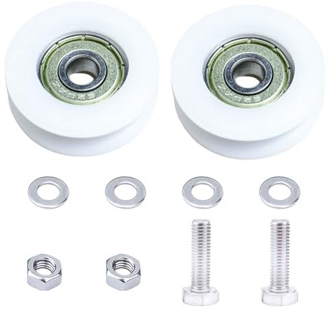Greenhouse Door Wheels 30mm Sliding Door Rollers Wheel Replacement Kits Glass Roller Accessories for Greenhouse Garden Glass Home Hotel Shower Door Includes 2 Wheels 2 M6*22 Screws 4 6mm Spacers