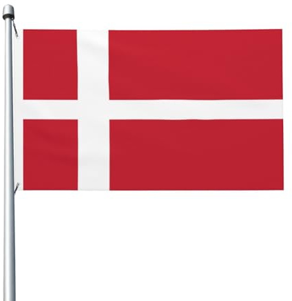 Dänische Flagge, 90 x 152 cm, doppelseitige Flagge, robustes Banner für draußen und Garten, perfekt für Schlafzimmer und Garten
