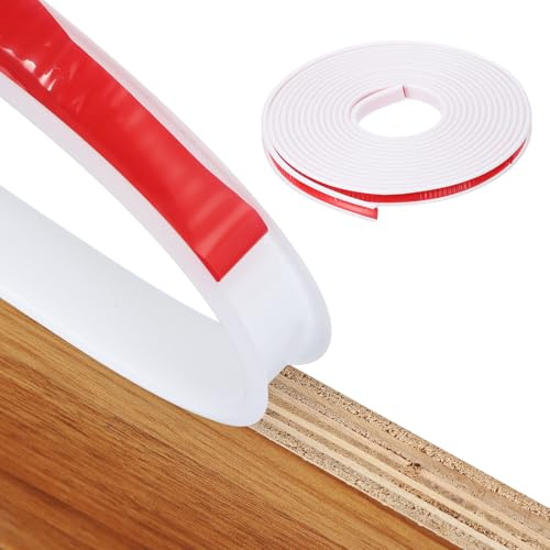 QUARKZMAN Kantenumleimer Selbstklebend 12mm x 6m U-Förmig TPE Weiß | Kantenband, Flexibles Kantenschutz für Schrankkanten, Abschlussleiste, Arbeitsplatten