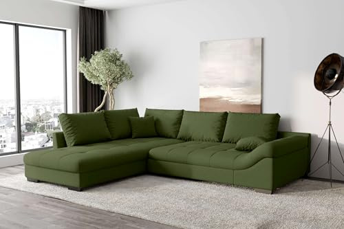 99rooms Terra Ecksofa Polsterecke Eckcouch Strukturstoff Neve Khaki Ottomane Links