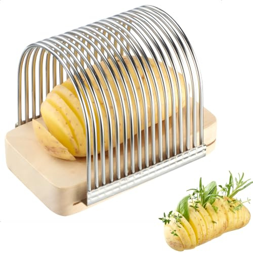 Westmark Fächerkartoffelschneider – Ideal zum schneiden gleichmäßiger Fächerkartoffeln (Hasselback), für dünne Stücke bis ca. 10 cm – Edelstahl 18/8