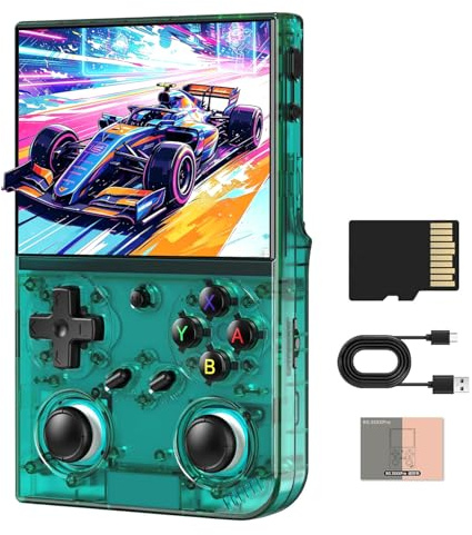 RG35XX Pro Console Giochi Portatile, Linux System, integrierte 64 GB Scheda TF, Schermo IPS da 3,5 Pollici, Console Retro Game con batteria da 3200 mAh, Supporta l'uscita TV HDMI (Verde)