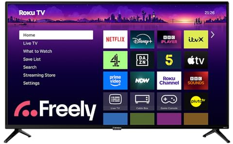 Westinghouse Roku Freely 40 Dolby Digital HDR10 Smart TV, with Dolby Audio,HDR,Apple TV+,BBC, Netflix, Freeview Play,Dolby Vision Television with HDMI USB Port,40 inch Large Screen Television
